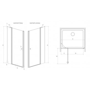 Двери раздвижные для ниши Radaway Furo Black DWJ RH 100, правые, с задней стенкой, 100x200cm, круглый держатель, стекло бесцветное, profil чёрный