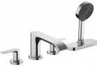 Смеситель для ванны на 4 отверстия Hansgrohe Vivenis, монтаж на борт ванны, sBox, 2 выходы wody, хром