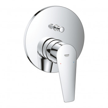 Смеситель для ванны Grohe BauEdge, скрытая, однорычажный, 2 выходы wody, с элементом скрытого монтажа, хром