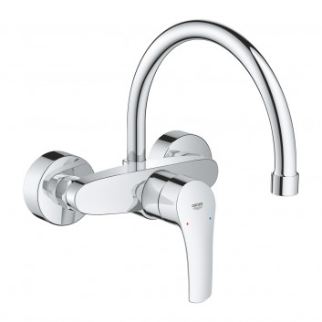 Смеситель для мойки Grohe Eurosmart, скрытая, DN 15, obracana излив 276mm, хром