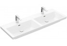 Раковина с тумбой двойная Villeroy & Boch Subway 3.0, 130x47cm, z переливом, 2 otwory na armaturę, Weiss Alpin