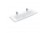 Раковина с тумбой Villeroy & Boch Subway 3.0, 130x47cm, без перелива, 2 otwory na armaturę, Stone Wihite CeramicPlus