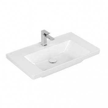 Раковина с тумбой Villeroy & Boch Subway 3.0, 100x47cm, z переливом, otwór na armaturę, Weiss Alpin