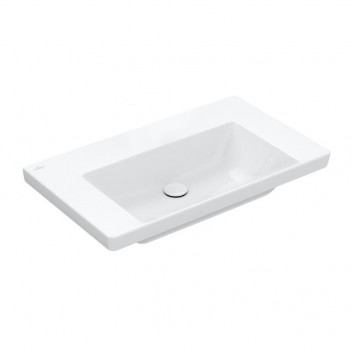 Раковина с тумбой Villeroy & Boch Subway 3.0, 80x47cm, без перелива, без отверстия na armaturę, Weiss Alpin