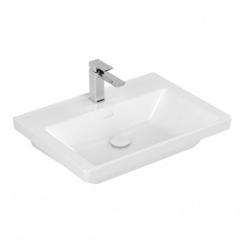 Раковина с тумбой Villeroy & Boch Subway 3.0, 80x47cm, z переливом, otwór na armaturę, Weiss Alpin