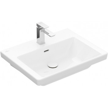 Раковина с тумбой Villeroy & Boch Subway 3.0, 65x47cm, z переливом, otwór na armaturę, Weiss Alpin