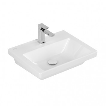 Раковина с тумбой Villeroy & Boch Subway 3.0, 60x47cm, z переливом, otwór na armaturę, Weiss Alpin