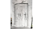 Полукруглая асимметричная душевая кабина Radaway Idea Black PDD, 120Lx80Rcm, раздвижные двери, стекло бесцветное, profil чёрный