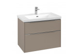 Шкафчик для раковины Villeroy&Boch Subway 3.0. 772x576x462mm, 2 szuflady, taupe