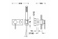 Смеситель душевая Tres 3V, скрытая, 3 выходы wody, с душевым набором, чёрный мат.