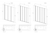 Шторки на ванну Radaway Eos PNW3, универсальный, 3-częsciowy, стекло бесцветное, 100x152cm, profil хром