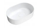 Накладная раковина Omnires Cadence M+, 62x42cm, без перелива, белый глянец