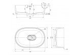 Накладная раковина Omnires Cadence M+, 62x42cm, без перелива, белый глянец