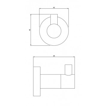 Крючок Omnires Modern Project, настенный, antracyt