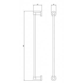 Вешалка для полотенец Omnires Modern Project, 40 cm, antracyt