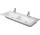 Раковина двойная Duravit ME by Starck, 130x49cm, z переливом, отверстие под смеситель, белый WonderGliss