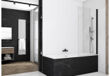 Шторки на ванну Sanswiss Solino SOEB1, правый, 850x1500mm, Black Line, чёрный profil 