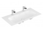 Раковина с тумбой Villeroy&Boch Finion 1000x500 mm без перелива, do dwóch armatur 1-otworowych, Stone White CeramicPlus