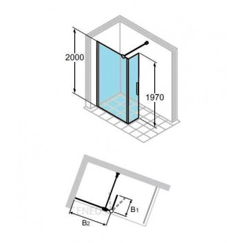 Huppe Walk-in Design Pure 130 хром стекло прозрачные Anti Plaque