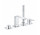 Смеситель для ванны на 4 отверстия Grohe Allure, 2 выходы wody, излив 143mm, хром