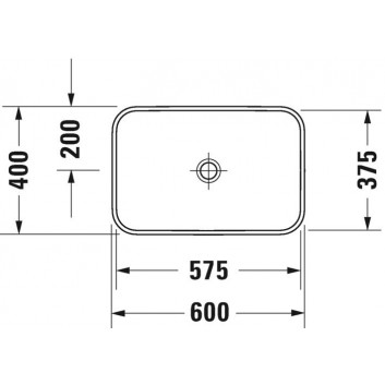 Раковина накладная на столешницу Duravit Happy D.2, 60x46xm, перелив, 1 отверстие под смеситель, вентиль Push-Open, powłoka WonderGliss, белая