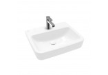 Раковина подвесная Villeroy & Boch O.novo, 55x46cm, z переливом, отверстие под смеситель, Weiss Alpin AntiBac CeramicPlus