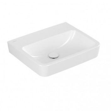 Раковина подвесная Villeroy & Boch O.novo, 55x46cm, z переливом, отверстие под смеситель, Weiss Alpin AntiBac CeramicPlus
