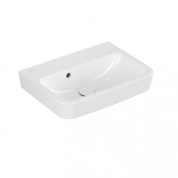Раковина подвесная Villeroy & Boch O.novo, 50x37cm, z переливом, отверстие под смеситель, Weiss Alpin