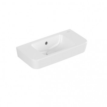 Раковина подвесная Villeroy&Boch O.novo, 50x25cm, z переливом, отверстие под смеситель с левой стороны, Weiss Alpin