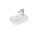 Малая раковина подвесная Villeroy&Boch O.novo, 36x25cm, z переливом, отверстие под смеситель с правой stronie, Weiss Alpin CeramicPlus