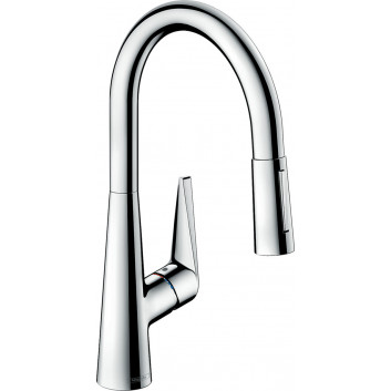 Смеситель кухонный Hansgrohe Talis M54, однорычажный, высота 435mm, выдвижной излив, 1jet, sBox, хром