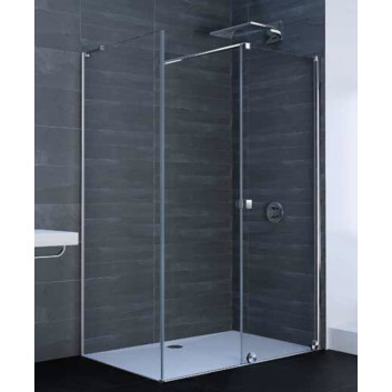 Боковая стенка do двери suwanych Walk-In Huppe Xtensa Pure 4-угл., 800x2000mm, стекло прозрачные Anti-Plaque, профиль серебряный блестящий