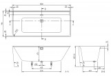 Ванна пристенная угловая Villeroy & Boch Collaro, 179x79, монтаж с правой stronie, Weiss Alpin