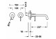 Смеситель для раковины Tres Study Exclusive, скрытая, на 2 отверстия, излив 237mm, сталь