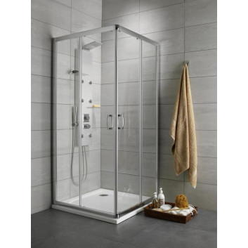 Полукруглая душевая кабина Radaway Premium A 1700, 90x90cm, rozsuwana, стекло fabric, profil хром