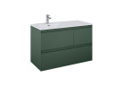 Шкафчик для раковины Elita Split, 100cm, вариант левосторонний, 3 ящика, forest green мат.