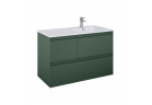 Шкафчик для раковины Elita Split, 100cm, вариант правосторонний, 3 ящика, forest green мат.