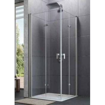 Двери Huppe Design Pure распашные складные, szer. 80 cm, wys. 200 cm, Black Edition, стекло прозрачное z Anti Plaque