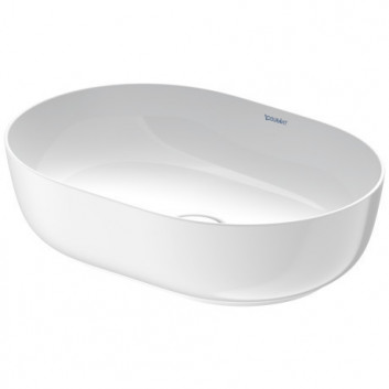 Накладная раковина Duravit LUV, 50x34cm, овальная, без перелива, белый