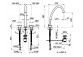 Смеситель для раковины на 3 отверстия Gessi Origini, напольный, высота 243mm, клапан automatyczny, хром