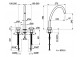 Смеситель для раковины на 3 отверстия Gessi Origini, напольный, высота 362mm, клапан automatyczny, хром