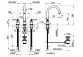 Смеситель для раковины на 3 отверстия Gessi Venti20, напольный, высота 155mm, клапан automatyczny, хром