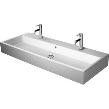 Раковина с тумбой Duravit Vero Air, 120x47cm, z переливом, 2 otwory na baterie, glazurowany spód, белый