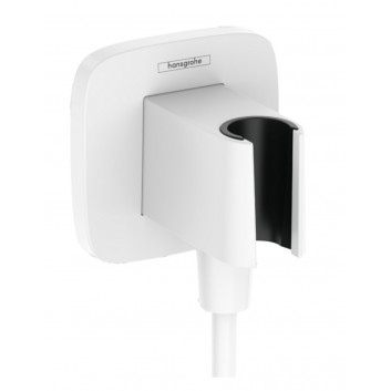 Przyłącze wody Hansgrohe FixFit E, с рычагом душевым, белый мат.