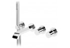 Смеситель для ванны на 4 отверстия Bruma Avalon, скрытая, 2 выходы wody, излив 210mm, душевой набор, хром