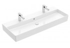 Раковина подвесная Villeroy & Boch Memento 2.0, 120x47cm, перелив, 2 otwory na baterie, CeramicPlus, Weiss Alpin