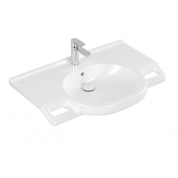 Раковина dla osób niepełnosprawnych Villeroy & Boch ViCare, 81x56cm, перелив, отверстие под смеситель, Weiss Alpin