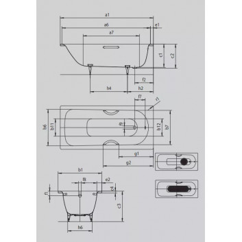 Ванна Kaldewei Saniform Plus 140x70x41cm stalowa прямоугольная powierzchnia uszlachetniona, белая- sanitbuy.pl