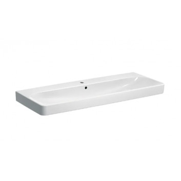 Geberit Smyle Square Раковина, B90cm, H16.5cm, T48cm, z переливом, z dwoma отверстиями для смесителя