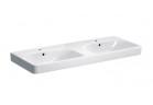 Geberit Smyle Square Раковина двойная, 120cm, z dwoma przelewami, z dwoma otworami na baterie